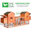 Outdoor Wooden Chicken Coop, 124" Large Hen Cage Rabbit House, Bunny Hutch with Ventilation Door