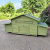Wooden Chicken Coop Outdoor Hen House Poultry Cage with 2 Sides Large Nesting Boxes,2 Free-range Doors