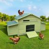 Wooden Chicken Coop Outdoor Hen House Poultry Cage with 2 Sides Large Nesting Boxes,2 Free-range Doors