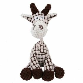 Squeaky Dog Toys Pack for Puppy, Cute Soft Durable Stuffed Animal Plush Dog Chew Toys with Squeakers for Teeth Cleaning, for Small Medium Dogs (Color: White)