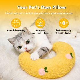 Cat Pillow, Small Pillow for Cat, Cat Blankets for Indoor, Pet Toy, Small Banana Donut Bed for Pets, Little Pillow for Cats No Heating Pad (Color: Yellow)