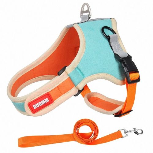 dog Harnesses and dog leash set; Suede Pet Chest Strap Saddle Vest Style Dog Chest Back Reflective Dog Strap Dog Rope Wholesale